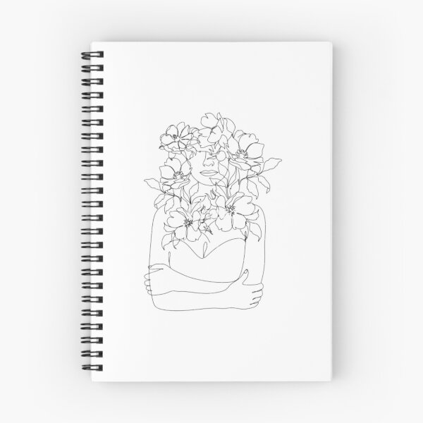 Item preview, Woman's Portrait With Flowers Line Art designed and sold by BEyourself be.