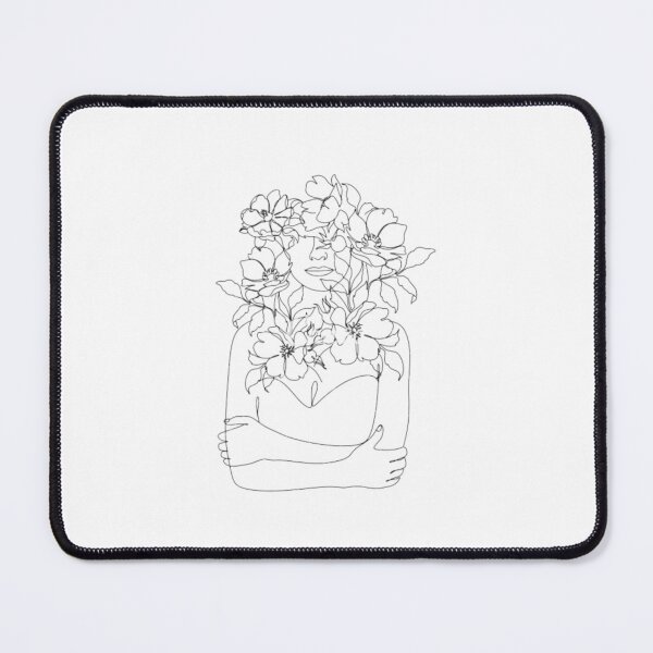 Item preview, Woman's Portrait With Flowers Line Art designed and sold by BEyourself be.