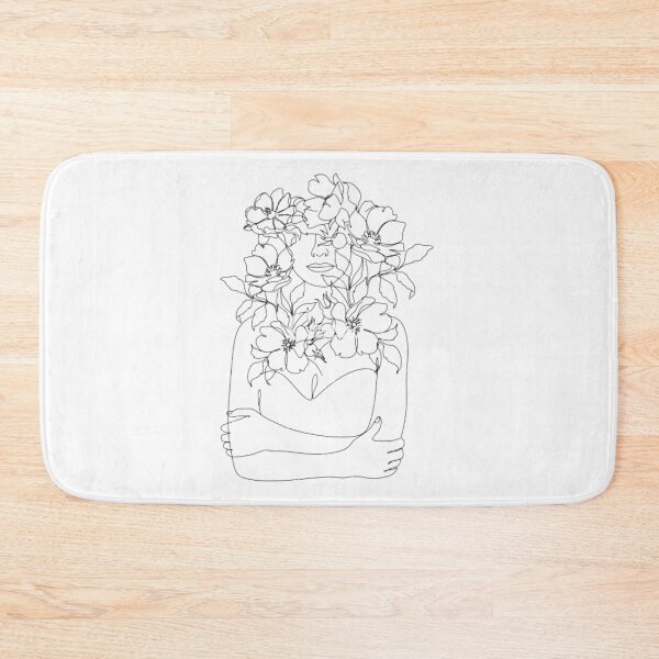 Item preview, Woman's Portrait With Flowers Line Art designed and sold by BEyourself be.