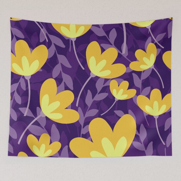 Item preview, Purple And Gold Summer Floral Seamless Pattern designed and sold by RedTomasB.