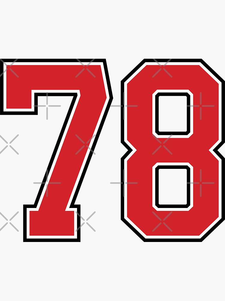 Seventy-Eight Purple Jersey Number Sports 78 | Sticker