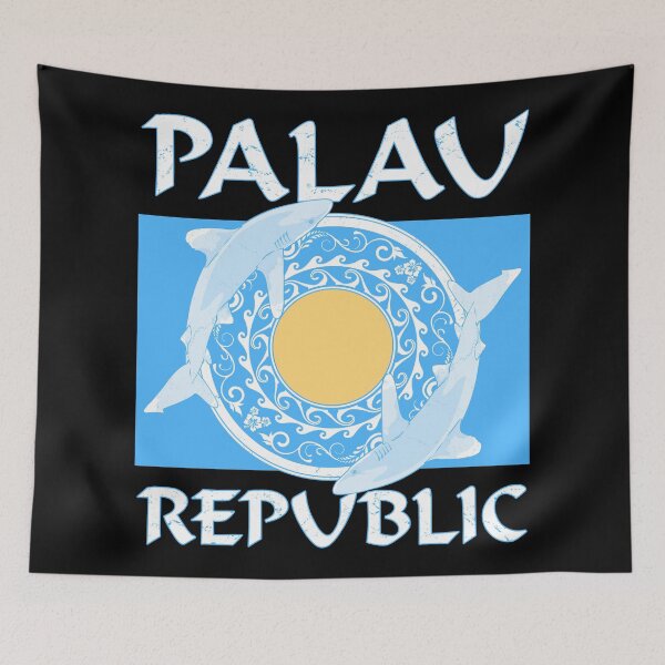 Item preview, Oceanic Whitetip Palau Republic flag designed and sold by NicGrayGraphic.