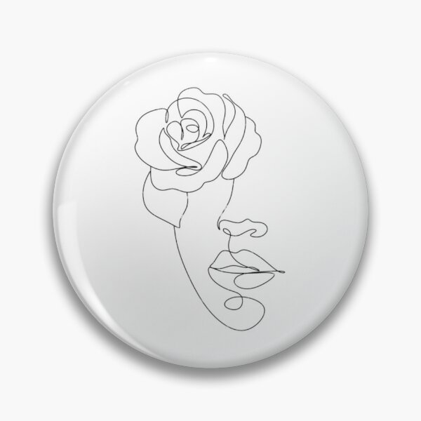 Item preview, Woman Face With Peony Flower Line Art designed and sold by BEyourself be.