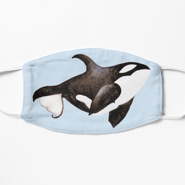 Orca whale in watercolour Flat Mask