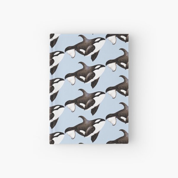 Orca whale in watercolour Hardcover Journal