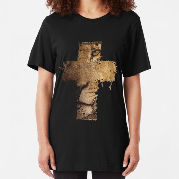 Lion Cross Christian Slim Fit T-Shirt