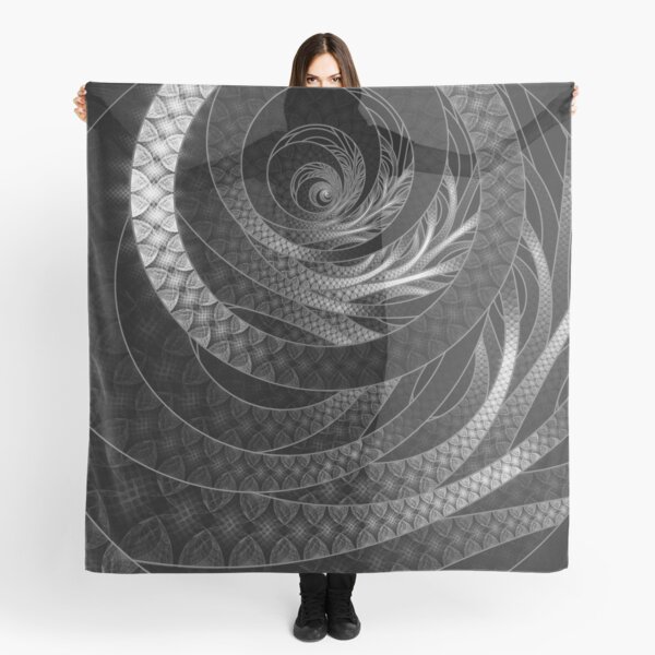 Shining Silver Corded Fractal Bangles Scarf