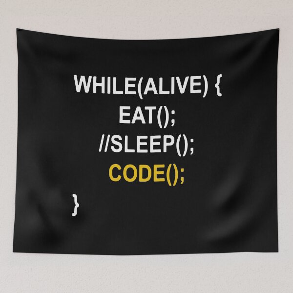 Aperçu de l'œuvre Mangez le code de sommeil Funny Coder créée et vendue par MakeItTrend.