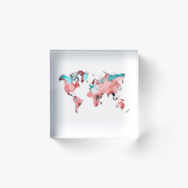 world map 72 #map #worldmap Acrylic Block