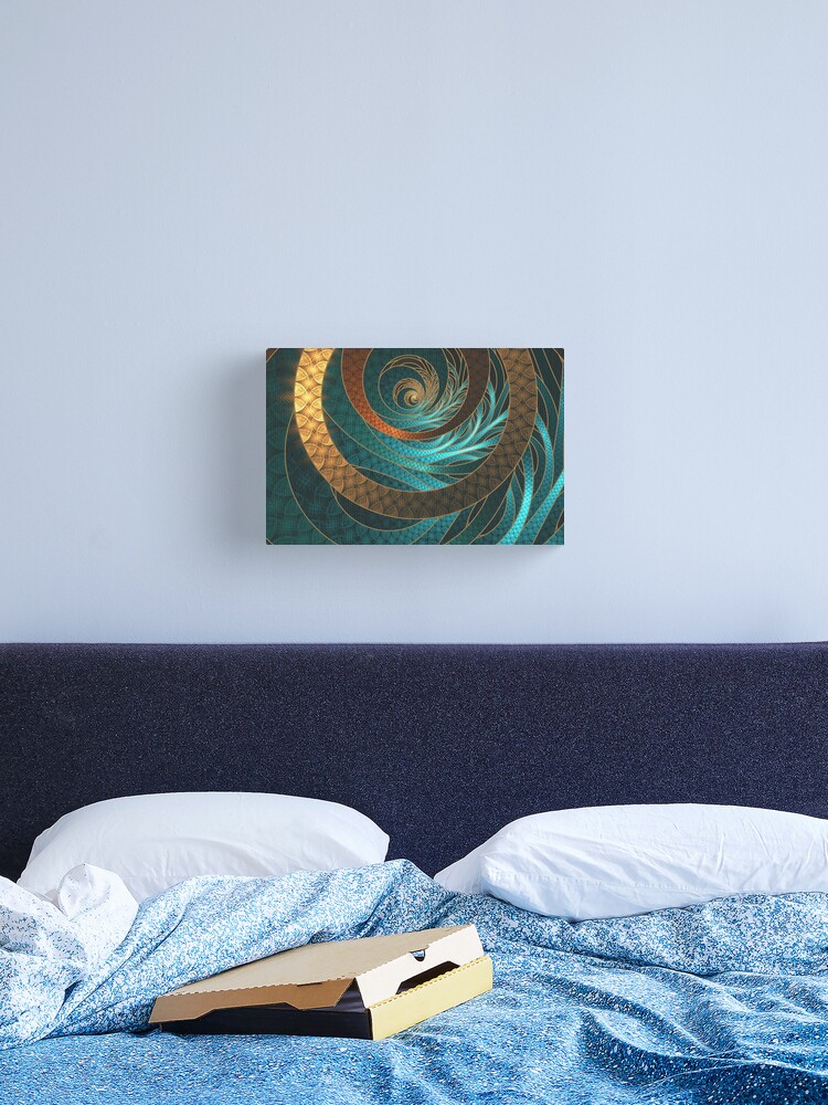 Canvas Print, Beautiful Corded Leather Turquoise Fractal Bangles designed and sold by Kan Lamat