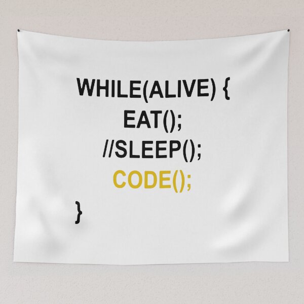 Aperçu de l'œuvre Mangez le code de sommeil Funny Coder créée et vendue par MakeItTrend.