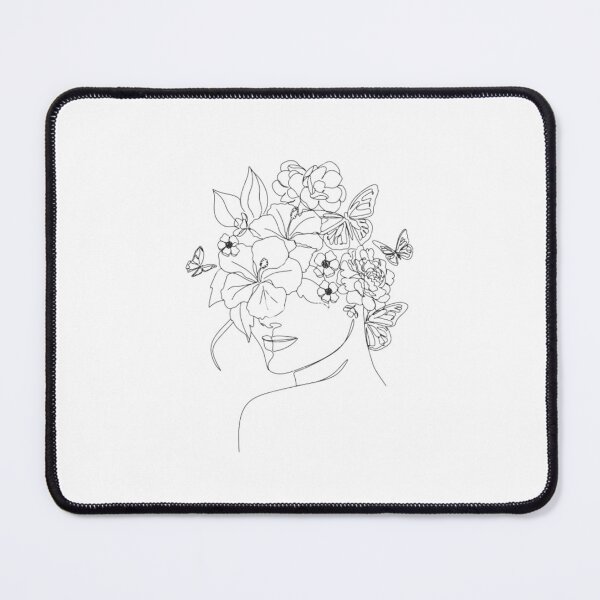 Item preview, Woman With Flowers on Head Line Art designed and sold by BEyourself be.