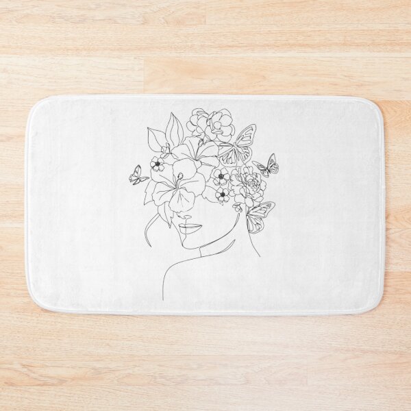 Item preview, Woman With Flowers on Head Line Art designed and sold by BEyourself be.