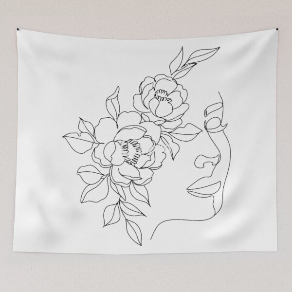 Item preview, Woman Abstract Face Line Art Minimal Portrait designed and sold by BEyourself be.