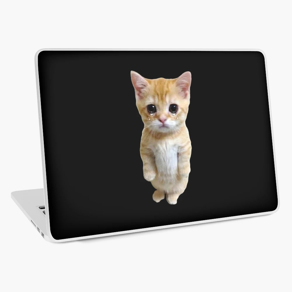 HQ Crying Cat Standing Up Meme Laptop Skin for Sale by fomodesigns