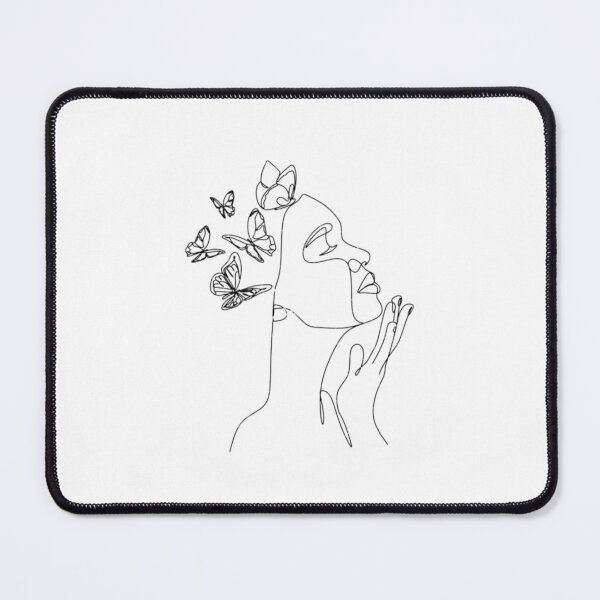 Item preview, Female With Butterfly Line Art designed and sold by BEyourself be.