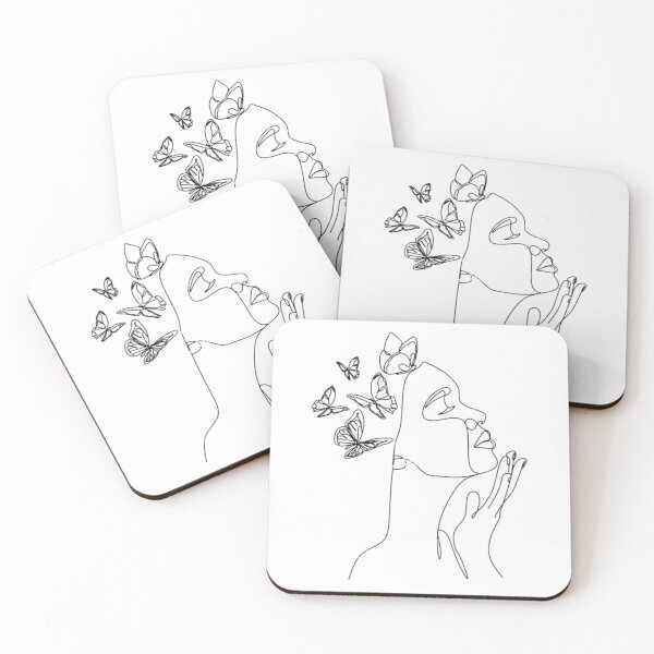 Item preview, Female With Butterfly Line Art designed and sold by BEyourself be.