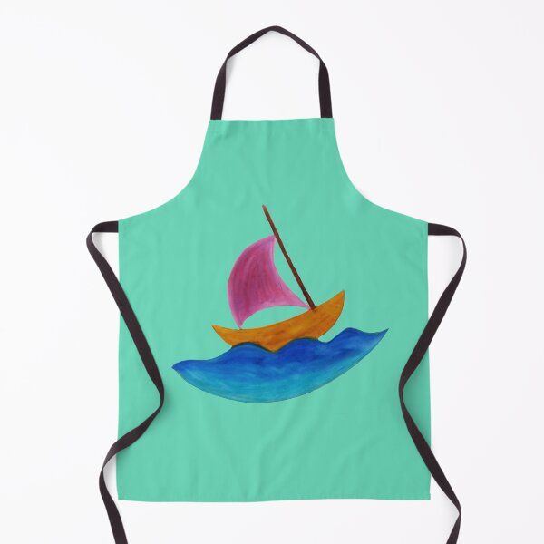 Item preview, Simple calm sail boat in sea (Pastel Painting) (Kid's Art) designed and sold by DHAMMISTYLES.