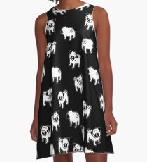 Vestido acampanado Patrón de perro Pug