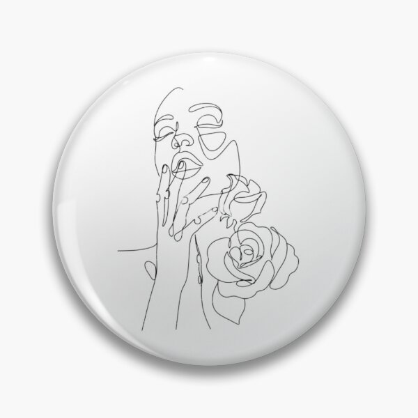 Item preview, Woman Face With Flowers Line Art designed and sold by BEyourself be.