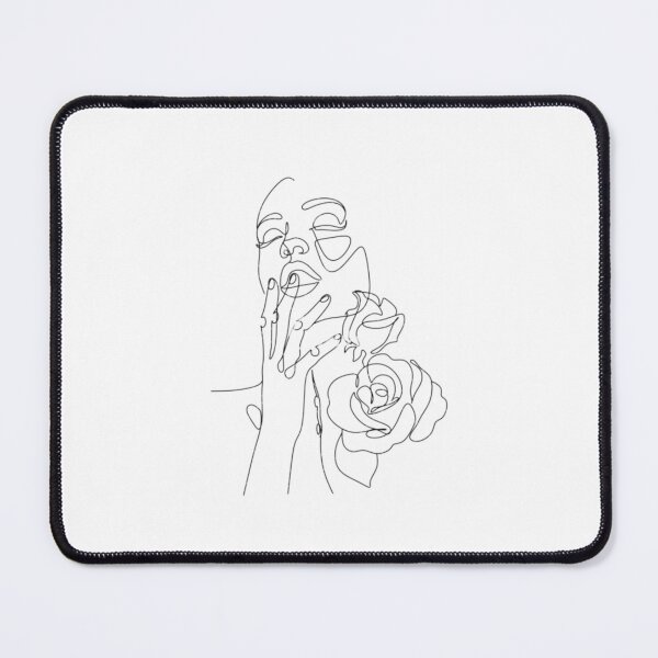Item preview, Woman Face With Flowers Line Art designed and sold by BEyourself be.