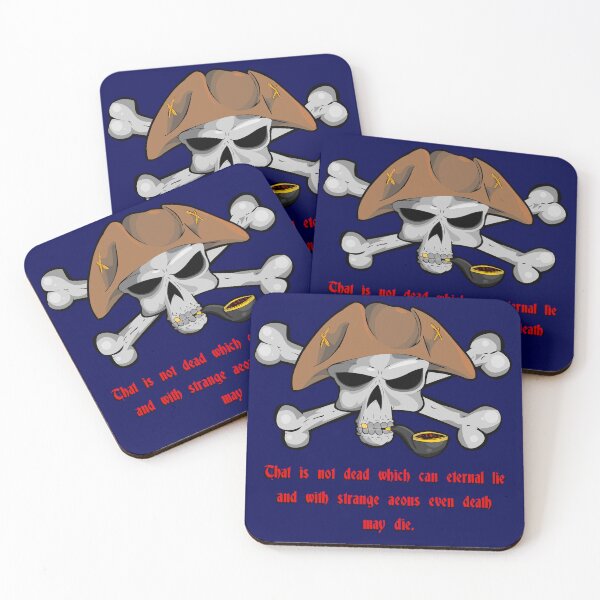 Item preview, Pirate skull with quote from Lovecraft's work designed and sold by Zanimations.