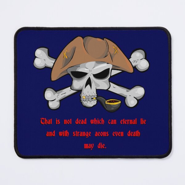 Item preview, Pirate skull with quote from Lovecraft's work designed and sold by Zanimations.