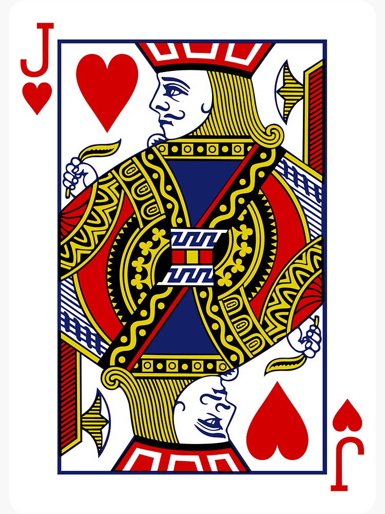 "Jack of Hearts Playing Card" Sticker for Sale by vladocar Redbubble