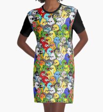 Too Many Birds! Bird Squad 1 Graphic T-Shirt Dress