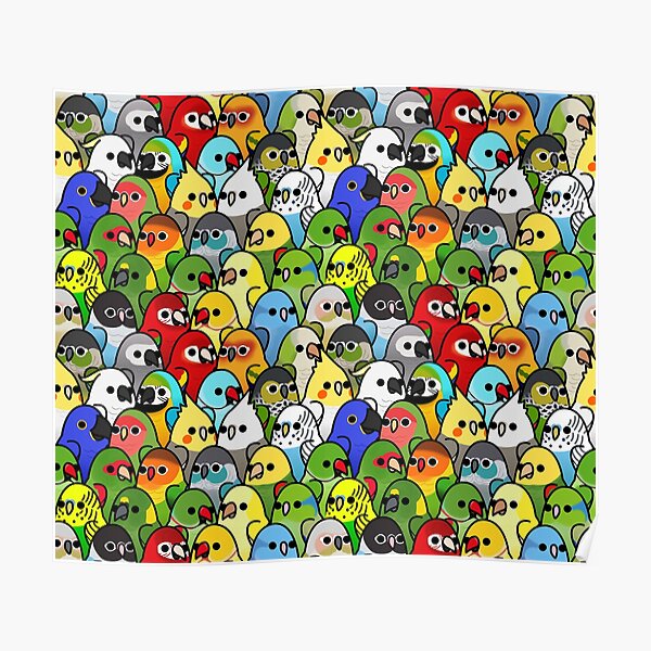 Too Many Birds! Bird Squad Classic Premium Matte Vertical Poster