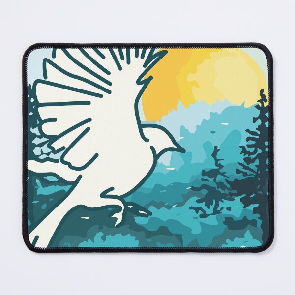 Item preview, Bird Flying Over the Summer Forest Sunrise designed and sold by BakaOutfit.