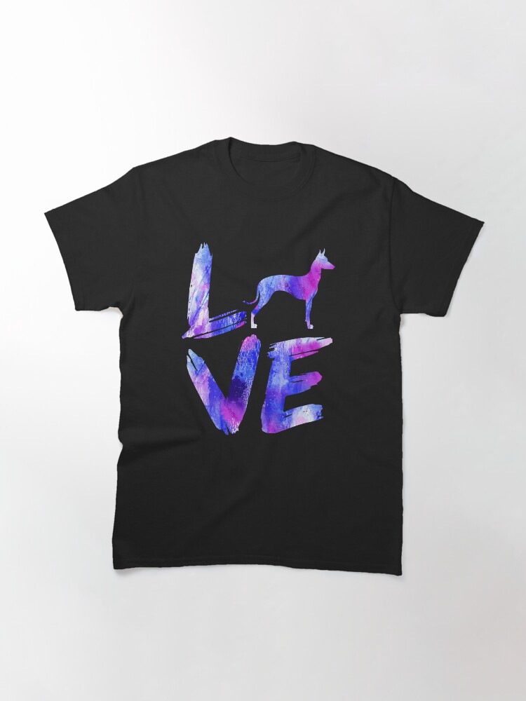 Imagen 3 de 7, Camiseta clásica con la obra Xoloitzcuintli Xolo Dog Love Watercolor Design, diseñada y vendida por rafaeltto.