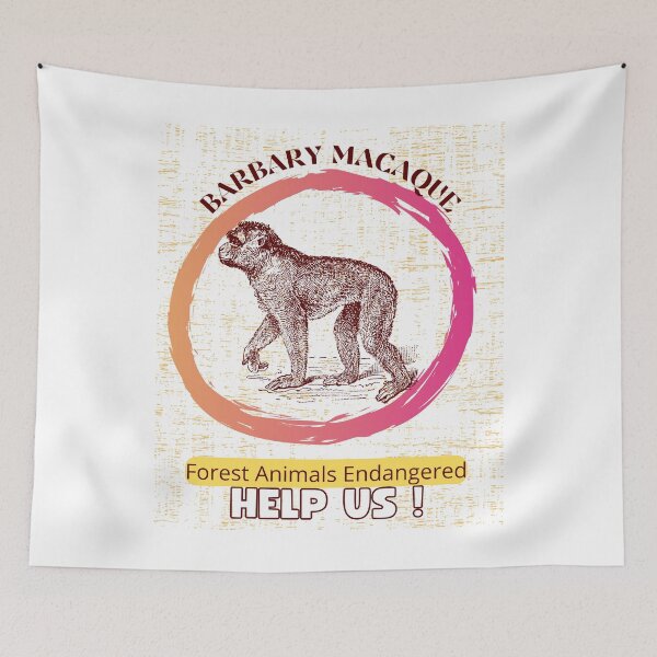 Item preview,  Barbary Macaque Save Us ! designed and sold by yassooarts.