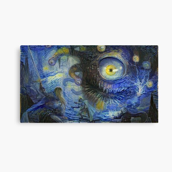 A Beholder from Baldur's Gate in Starry Night Style Canvas Print