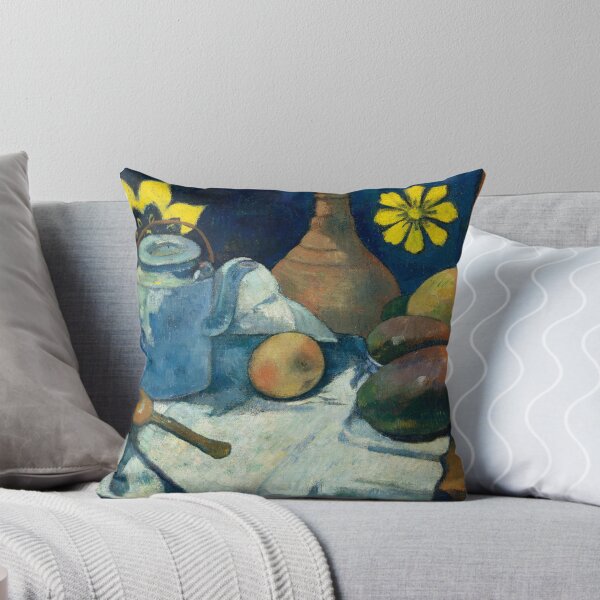 Item preview, Exotic Fruits and blue teapot on wooden table designed and sold by Tatiana Zbanca.