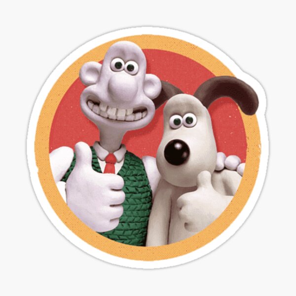 Pantalon en laine marron homme et son dessin animé de chien Sticker