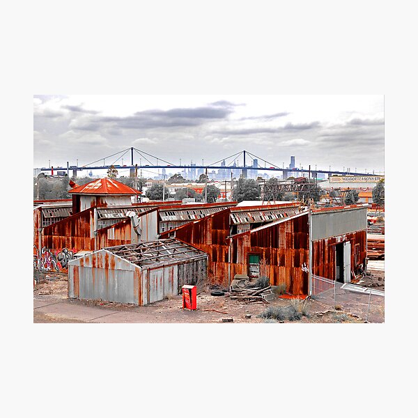 Altona Rust looking to Westgate Bridge Photographic Print