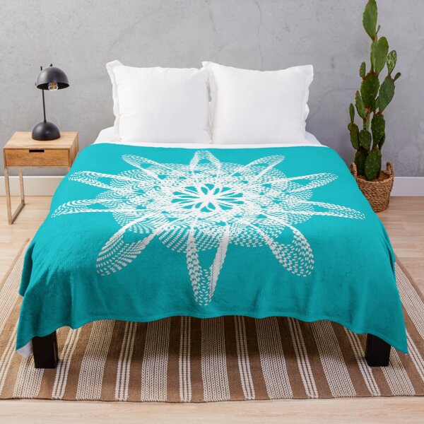 Item preview, Spirograph White on Sea Blue designed and sold by Shapes-Mania.