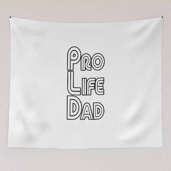 Item preview, White with black stroke Pro Life Dad Line retro letters designed and sold by Patrick Chastain.