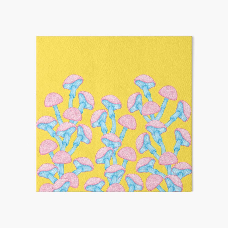 The Garden of Wonderland Mushroom Art Board Print