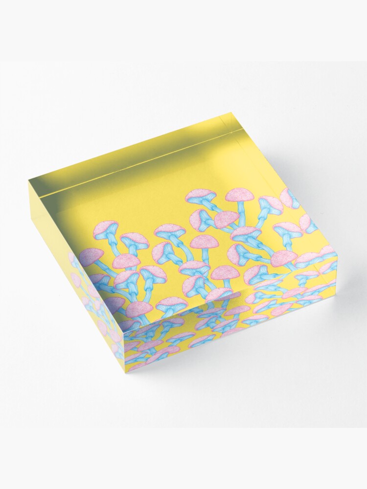 Alternate view of The Garden of Wonderland Mushroom Acrylic Block