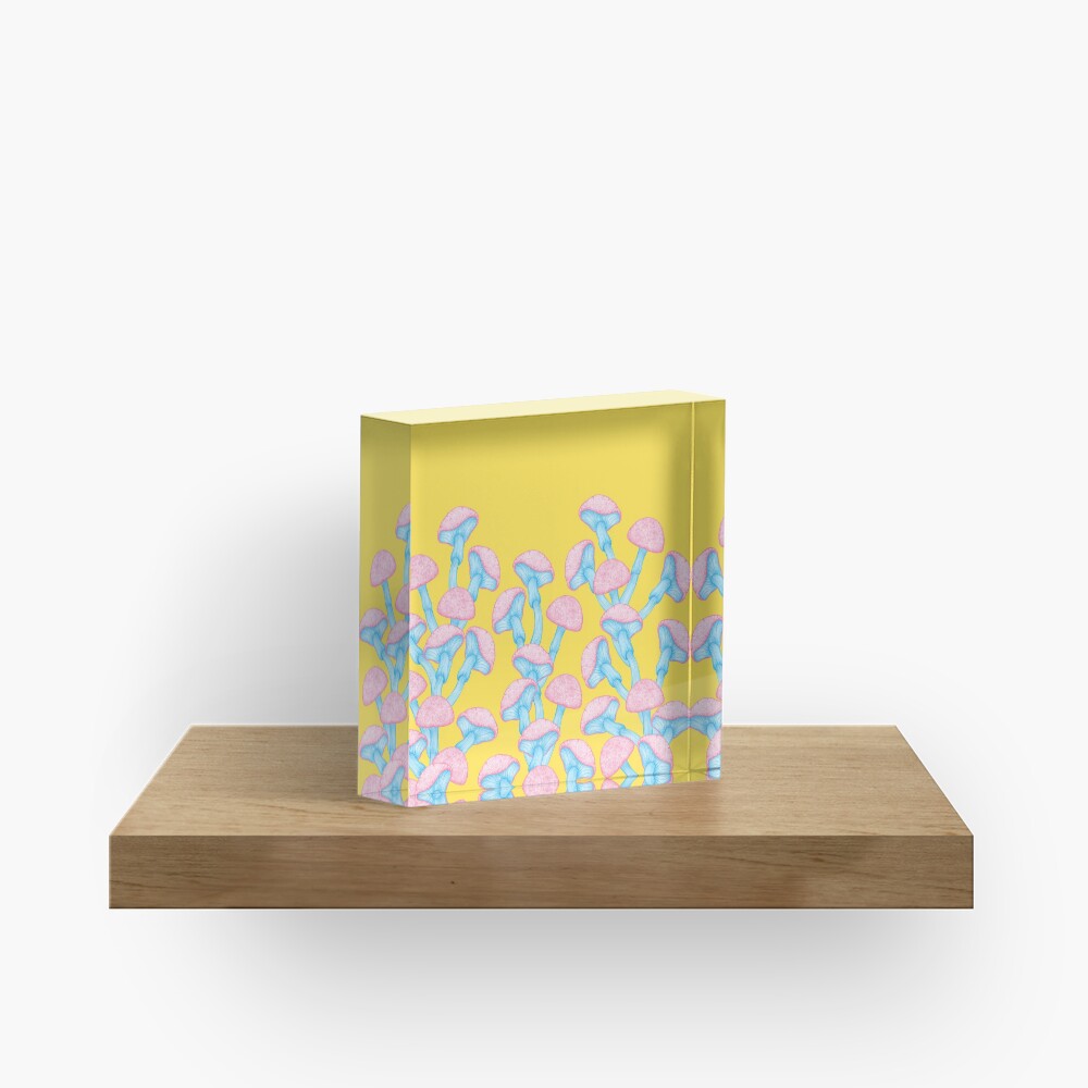 The Garden of Wonderland Mushroom Acrylic Block