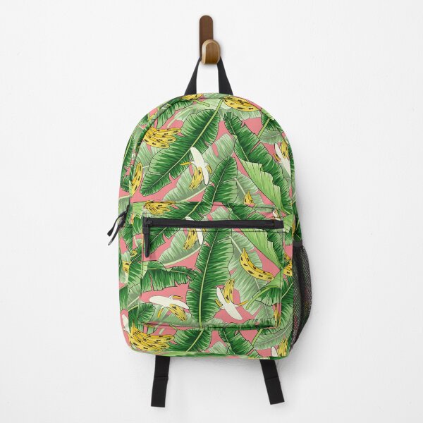 Item preview, Tropical Banana And Banana Leaves Pattern On Red Background designed and sold by Ayesha Saleem.