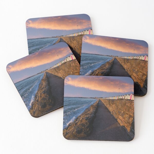 Item preview, Preston Sands Beach Huts Under The Sunrise Cloud designed and sold by rawshutterbug.