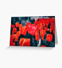 Tulip Field at Night Greeting Card