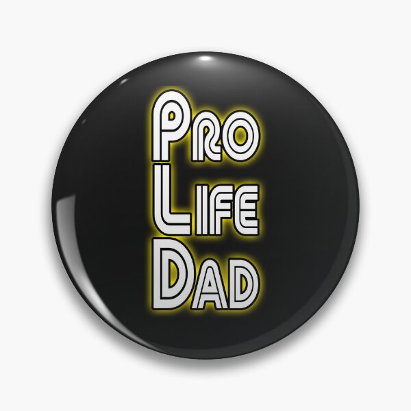 Item preview, White black with Yellow glow, Pro Life Dad Line retro letters designed and sold by Patrick Chastain.