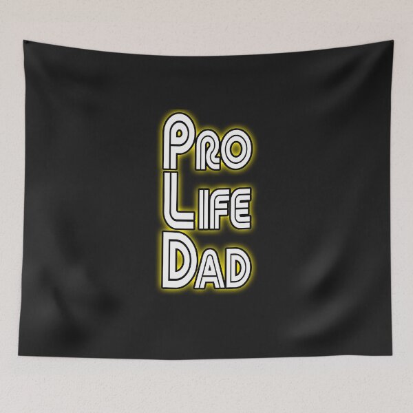 Item preview, White black with Yellow glow, Pro Life Dad Line retro letters designed and sold by Patrick Chastain.
