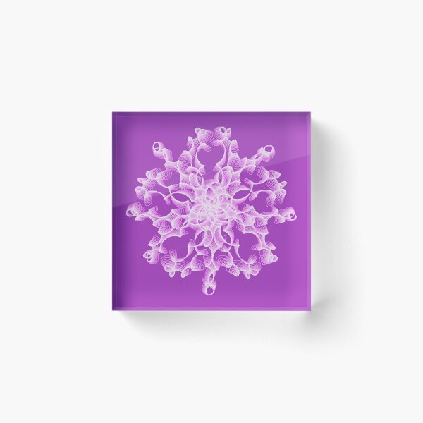 Abstract Flower in Lilac Acrylic Block