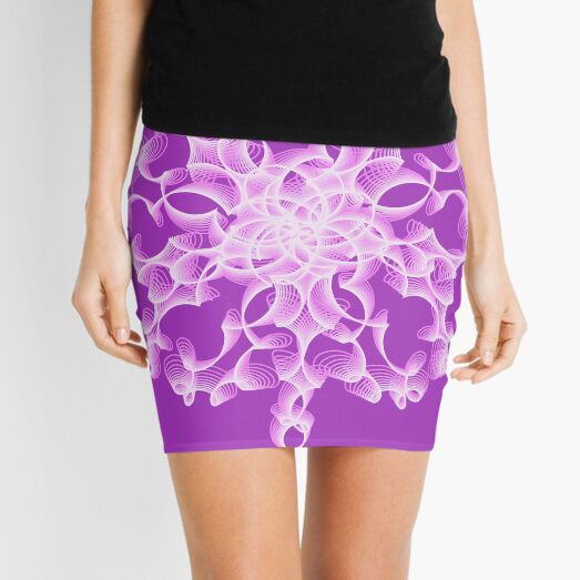 Abstract Flower in Lilac Mini Skirt