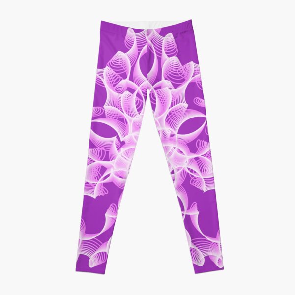 Abstract Flower in Lilac Leggings
